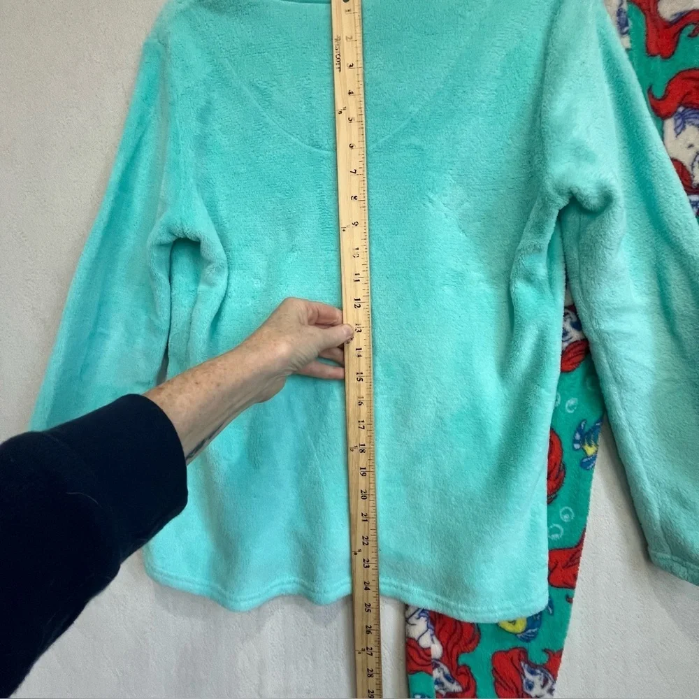 Disney Fleece Little Mermaid Ariel Pajamas Set Sz Small Blue - Picture 11 of 16